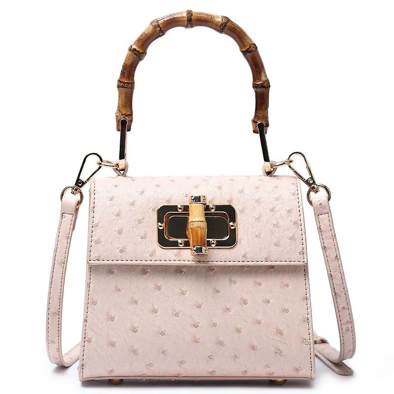 Sac à Main en Bambou rose