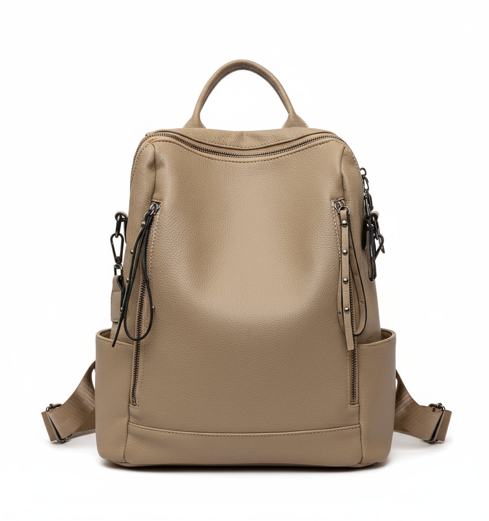 Sac à dos en cuir kaki