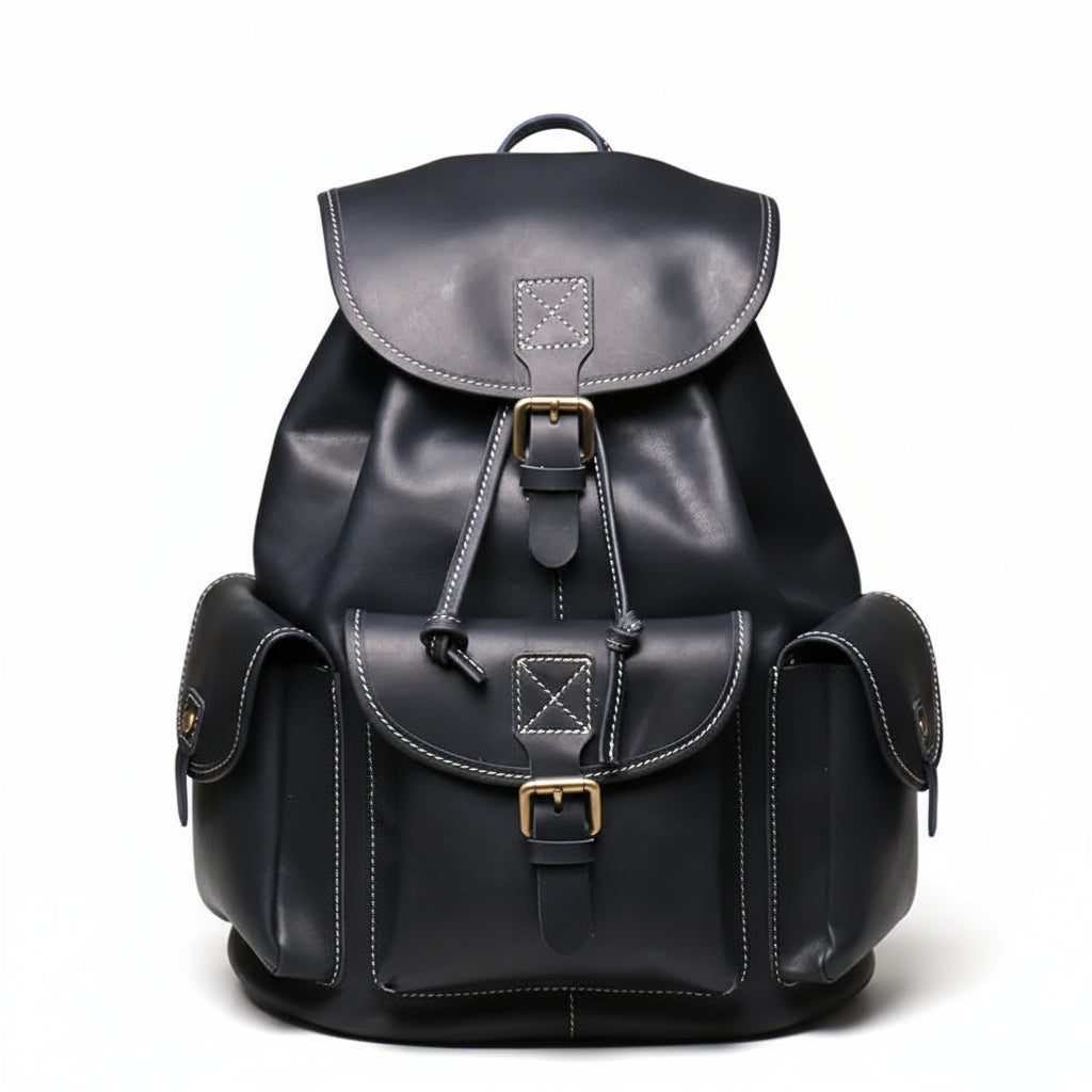 Sac à dos en cuir noir
