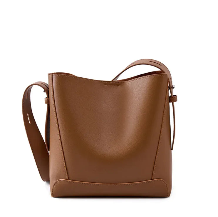 Sac à Épaule en Cuir brun dore