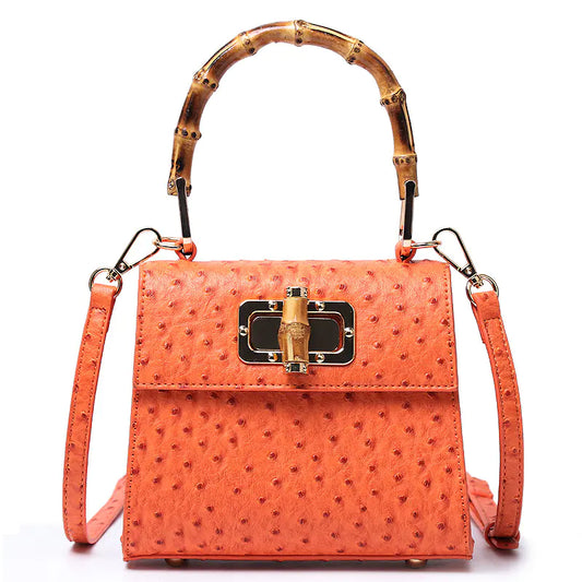 Sac à Main en Bambou orange