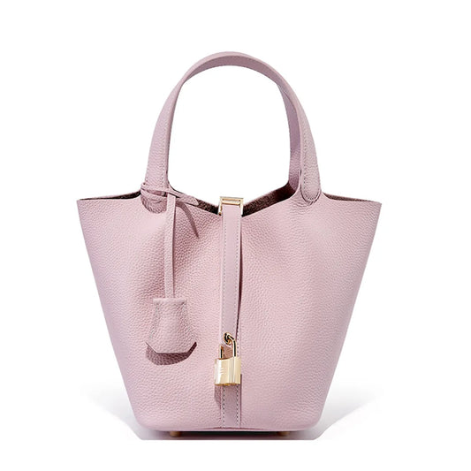 Sac Seau en Cuir Chic rose