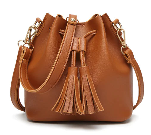 Sac bandoulière laceau brun