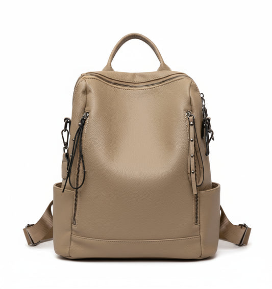 Sac à dos en cuir kaki
