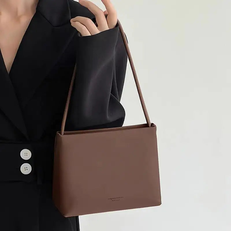 Sac à main carré minimaliste polyvalent marron