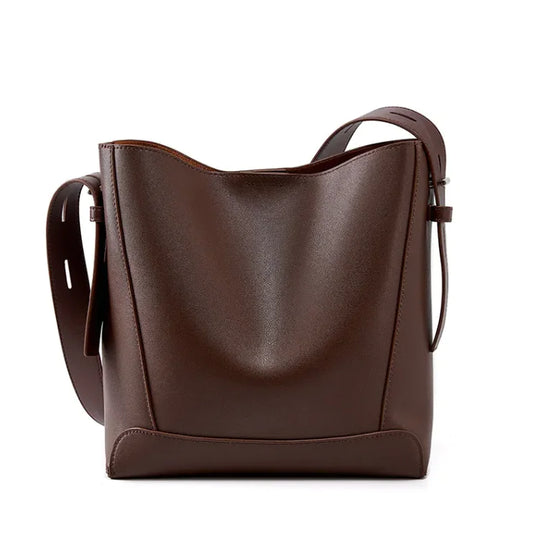 Sac à Épaule en Cuir brun foncé