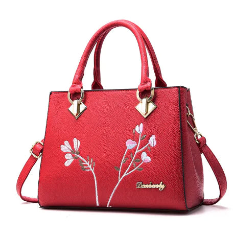 sac urbain rouge floral 